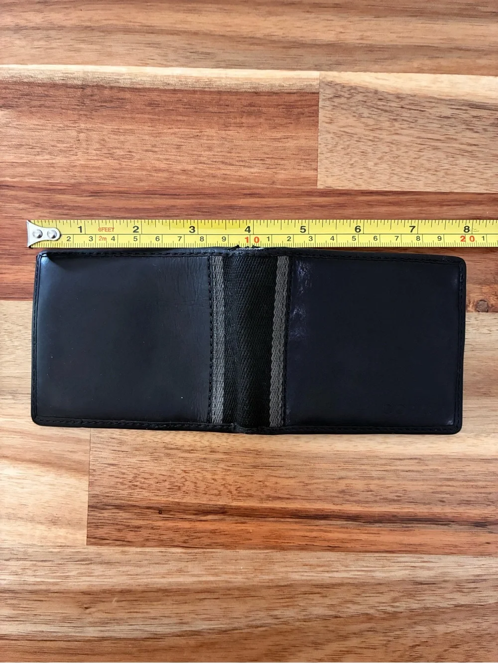 COACH Men’s Black Leather Wallet Bifold Billfold w/ Gray Canvas Accent
